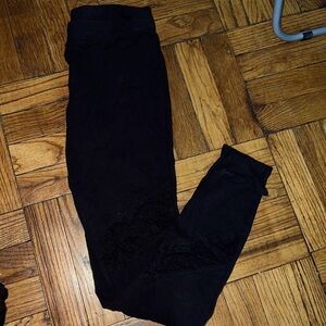 Express black leggings lace size; S